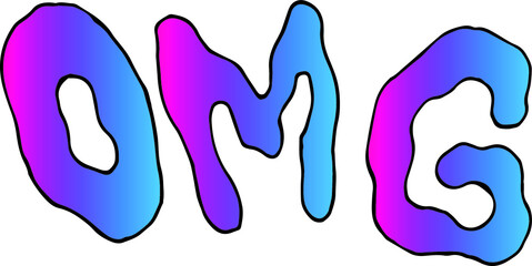 Title of OMG, Colorful lettering