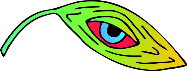 face of a monster. Digital psychedelic illustration. Symbol, icon