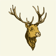 Isolated deer head illustration