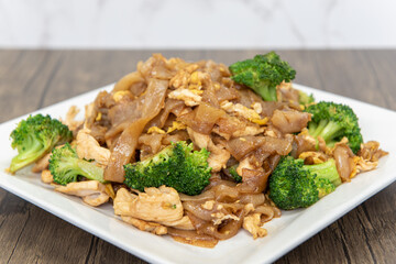 Large plate of stir fried meat and vegetables in spicy thai cooking for that Asian food craving