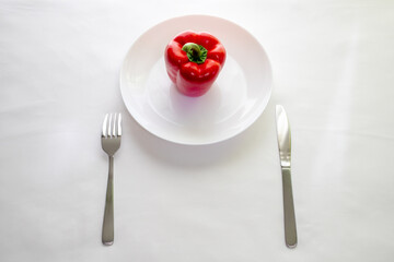 背景素材　新鮮で美味しい野菜を食べよう　赤いパプリカ