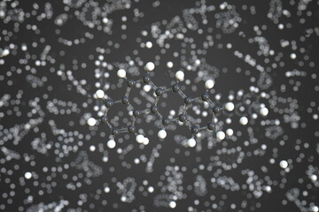 Benzo(a)anthracene molecule, conceptual molecular model. Scientific 3d rendering