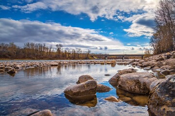 Cloudy Blue Sky Over The Bow River