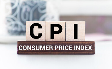 CPI Consumer Price Index definition acronym on blue