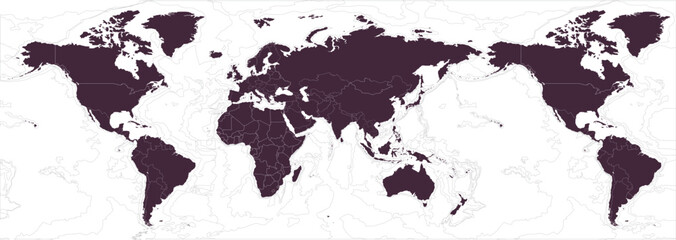 A world map with a global landscape. - obrazy, fototapety, plakaty