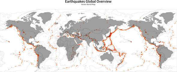 Pacific Ring of Fire Earthquake Vector.