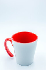 Classic white mug mockup set from different angles