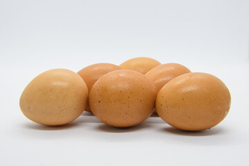 Group of brown eggs