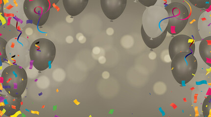 Color Glossy Balloons and Party Flags Background Illustration