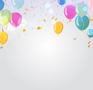 Holiday balloons template for design banner,ticket, leaflet, card, poster and so on. Happy birthday background