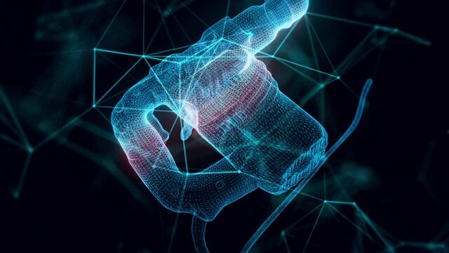 perforator hologram Close up. High quality 4k footage