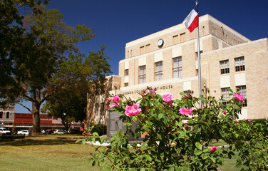 Fototapeta na wymiar Upshur County Courthouse Building Located in Gilmer, Texas