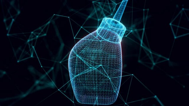 oiler hologram Close up. High quality 4k footage