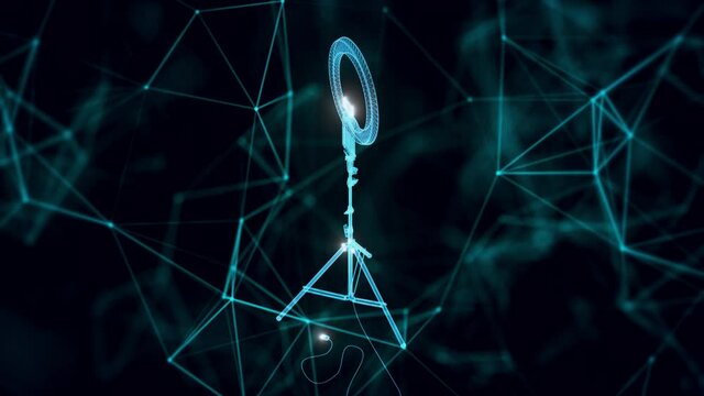 ring light hologram Close up. High quality 4k footage