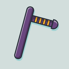baton police isolated cartoon vector illustration in flat style
