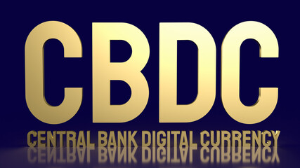 cddc or central bank digital currency gold text for business concept 3d rendering
