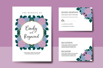 Fototapeta na wymiar Modern Wedding invitation frame set, floral watercolor Digital hand drawn Beautiful Flower design Invitation Card Template 