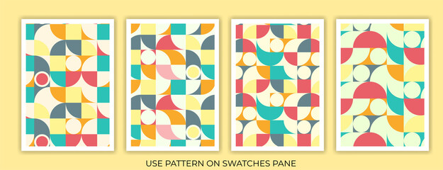 Geometry minimalistic artwork poster with simple shape and figure. Abstract vector pattern design in Scandinavian style for web banner, business presentation, branding package, fabric print, wallpaper