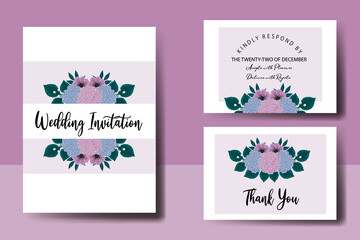 Modern Wedding invitation frame set, floral watercolor Digital hand drawn Beautiful Flower design Invitation Card Template
