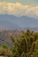 Beautiful mountain range and mountains located at Pokhara as seen from Batase Dada, Tansen, Palpa, Nepal