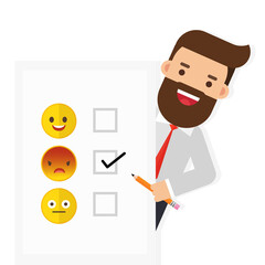 Happy smiling businessman success completed plan