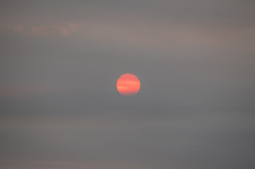 A photo of the sun just after sunrise in Ft. Pierce, Florida.