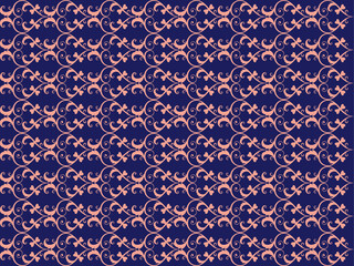 Vector image, yellow pattern on a dark blue background. vector pattern design For fabric pattern and textile industry and others