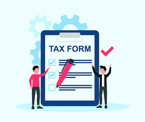 Tax Form, Tax Payment in flat design