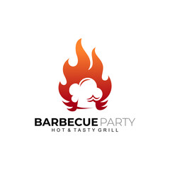 Chef logo and fire design combination, hot icon