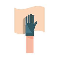 hand with napkin cleaning