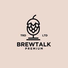 brew podcast vintage logo icon illustration Premium Vector