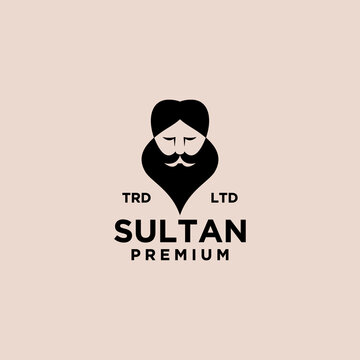 Sultan Vintage Logo Icon Illustration Premium Vector