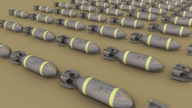 a lot of rocket in a row. High quality 4k footage