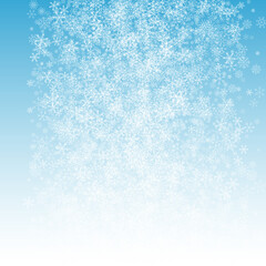 Silver Snowflake Vector Blue Background. New