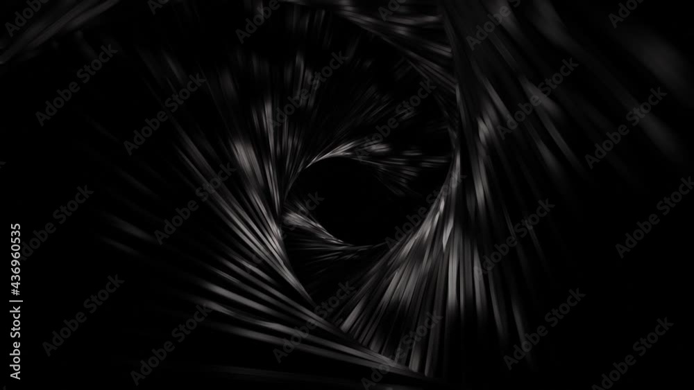 Wall mural ultra hd 4k video animation of abstract metallic pattern curved structure tunnel seamless loop motio