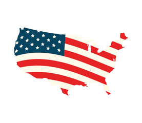 USA map and flag