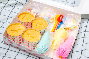 box of DIY cupcakes set