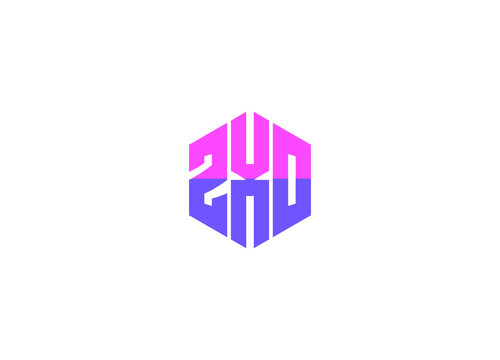 Colorful Polygon shape lettering ZXD logo