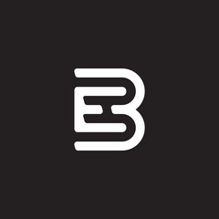 letter eb simple geometric linear logo vector