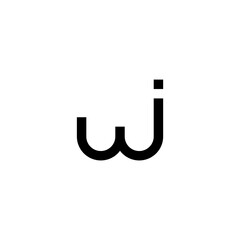 letter wj simple geometric line logo vector