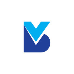 letter vb simple geometric colorful logo vector