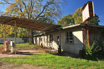 Old Abandoned Gas Station rural Eastern Texas