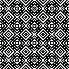 Geometric vector pattern with Black and white colors. Seamless abstract ornament for wallpapers and backgrounds.