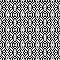 Geometric vector pattern with Black and white colors. Seamless abstract ornament for wallpapers and backgrounds.
