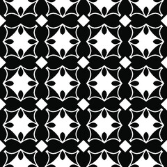 Geometric vector pattern with Black and white colors. Seamless abstract ornament for wallpapers and backgrounds.