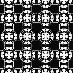 Geometric vector pattern with Black and white colors. Seamless abstract ornament for wallpapers and backgrounds.