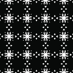 Geometric vector pattern with Black and white colors. Seamless abstract ornament for wallpapers and backgrounds.