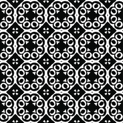 Geometric vector pattern with Black and white colors. Seamless abstract ornament for wallpapers and backgrounds.