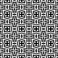 Geometric vector pattern with Black and white colors. Seamless abstract ornament for wallpapers and backgrounds.