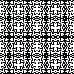 Geometric vector pattern with Black and white colors. Seamless abstract ornament for wallpapers and backgrounds.